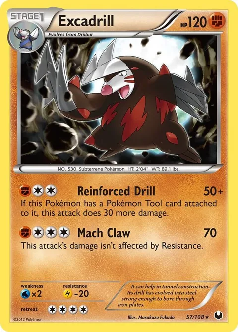 Excadrill 57 #57/108 Pokémon card from Dark Explorers