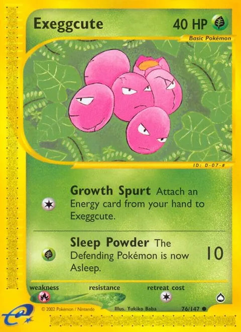 Exeggcute 76 #076/147 Reverse Holofoil Pokémon card from Aquapolis