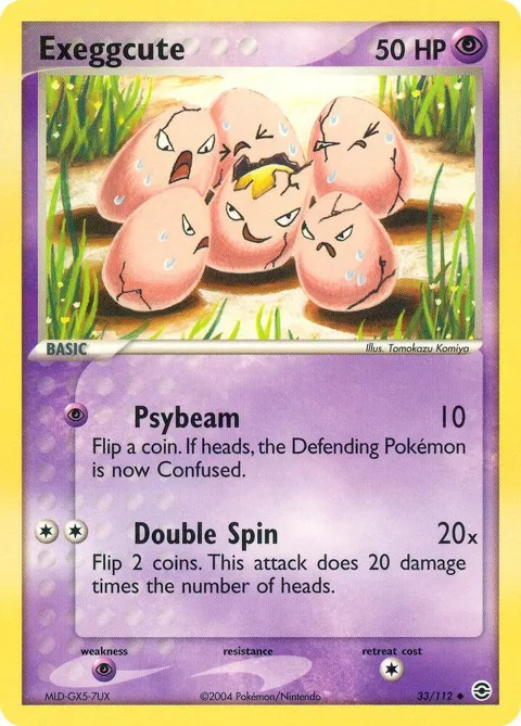 Exeggcute #33/112 Reverse Holofoil Pokémon card from EX FireRed & LeafGreen