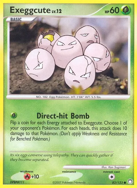 Exeggcute #82/123 Pokémon card from Mysterious Treasures