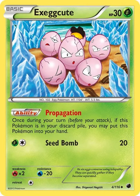 Exeggcute #4/116 Pokémon card from Plasma Freeze