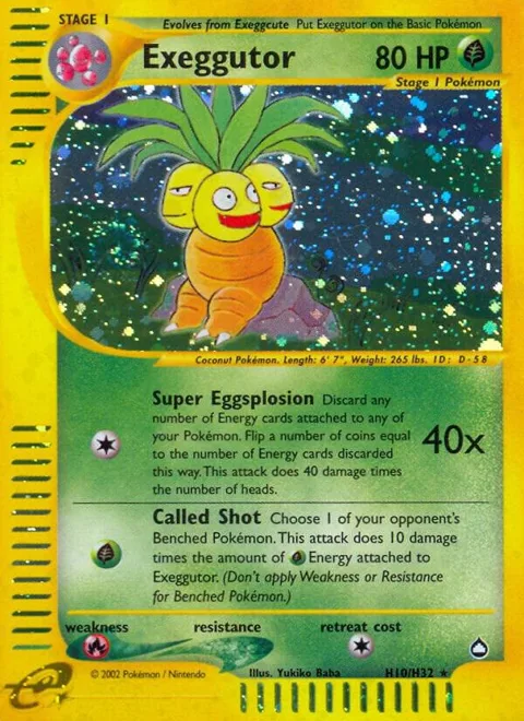 Exeggutor H10 #H10/H32 Holofoil Pokémon card from Aquapolis