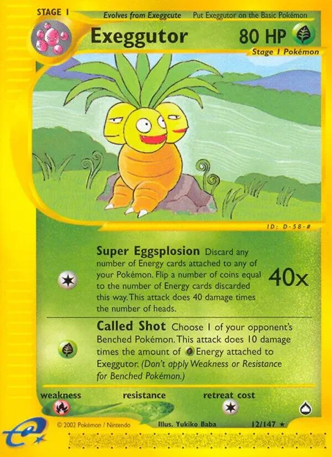 Exeggutor 12 #012/147 Pokémon card from Aquapolis