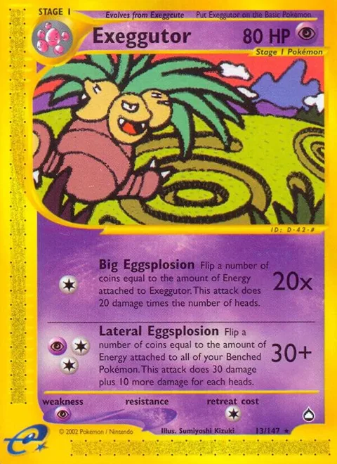 Exeggutor 13 #013/147 Pokémon card from Aquapolis