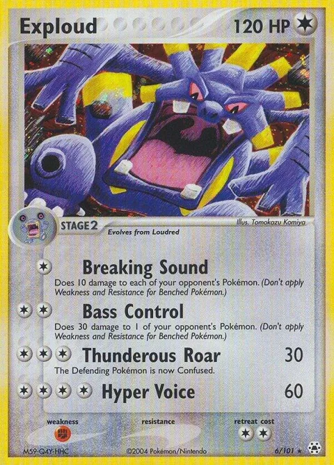 Exploud #6/101 Reverse Holofoil Pokémon card from EX Hidden Legends