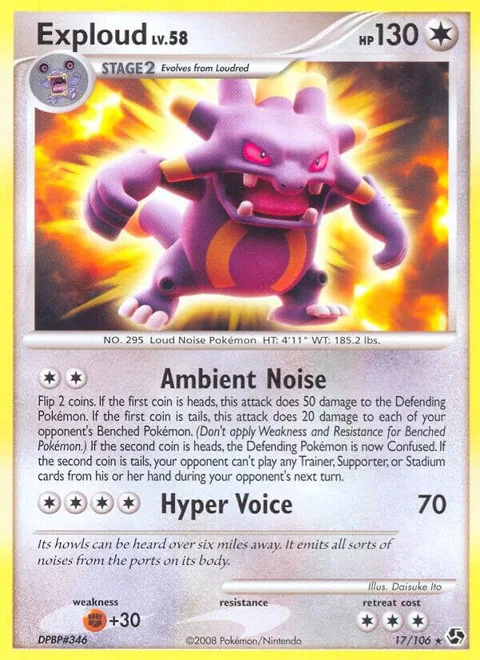 Exploud #17/106 Pokémon card from Great Encounters