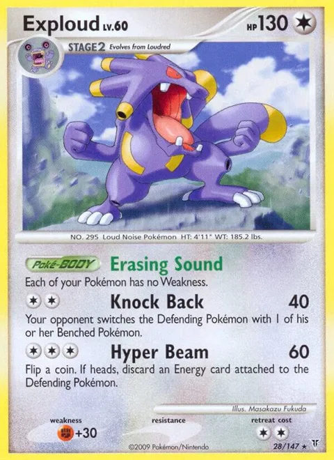 Exploud #28 Reverse Holofoil Pokémon card from Supreme Victors