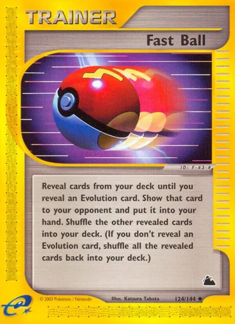 Fast Ball #124/144 Reverse Holofoil Pokémon card from Skyridge