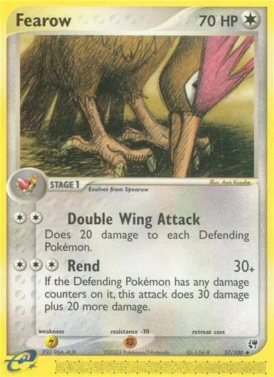 Fearow #37/100 Pokémon card from EX Sandstorm