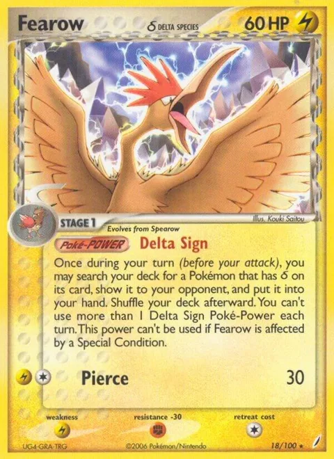 Fearow Delta Species #18/100 Reverse Holofoil Pokémon card from EX Crystal Guardians