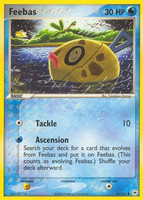 Feebas #61/101 Pokémon card from EX Hidden Legends