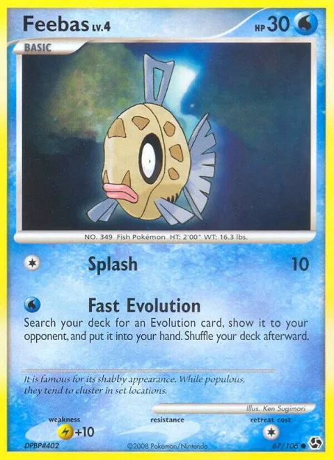 Feebas #67/106 Pokémon card from Great Encounters