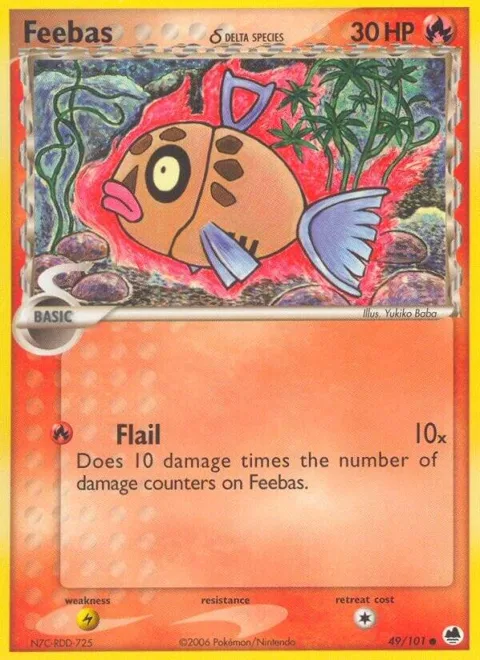 Feebas Delta Species #49/101 Pokémon card from EX Dragon Frontiers