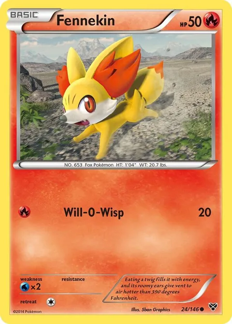 Fennekin #24/146 Pokémon card from XY Base Set