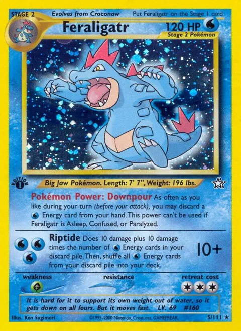 Feraligatr 5 #005/111 1st Edition Holofoil Pokémon card from Neo Genesis