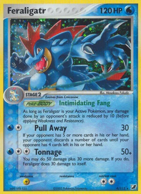 Feraligatr #4/115 Reverse Holofoil Pokémon card from EX Unseen Forces