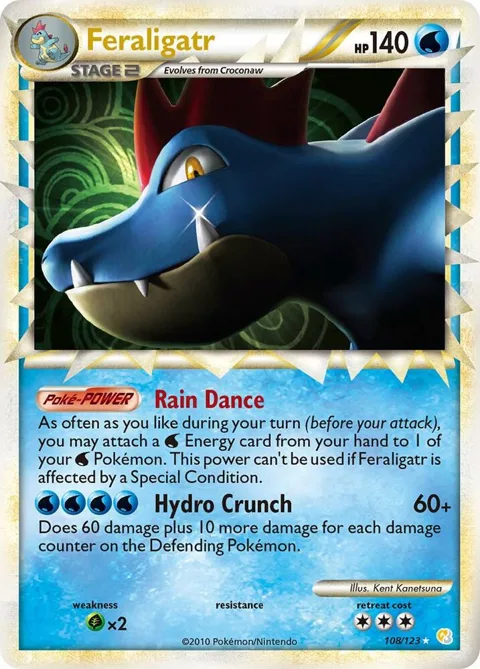 Feraligatr Prime #108/123 Holofoil Pokémon card from HeartGold SoulSilver