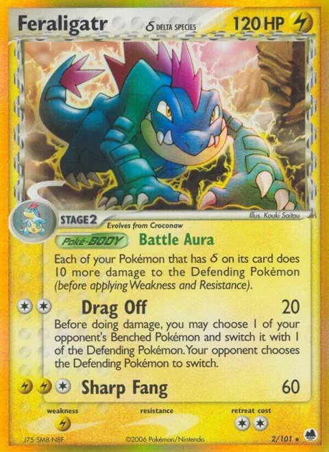 Feraligatr Delta Species #2/101 Reverse Holofoil Pokémon card from EX Dragon Frontiers