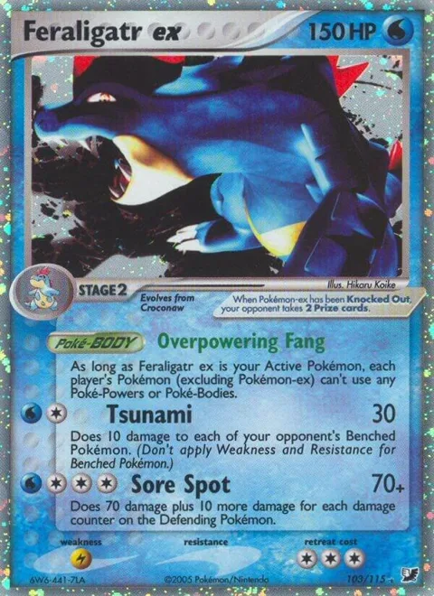 Feraligatr ex #103/115 Holofoil Pokémon card from EX Unseen Forces