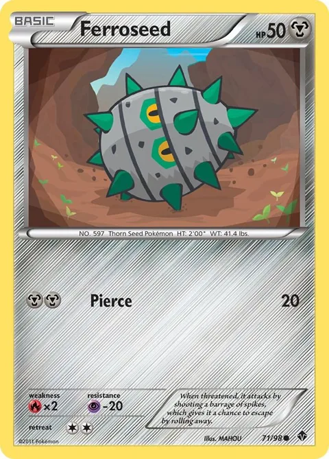 Ferroseed 71 #71/98 Reverse Holofoil Pokémon card from Emerging Powers