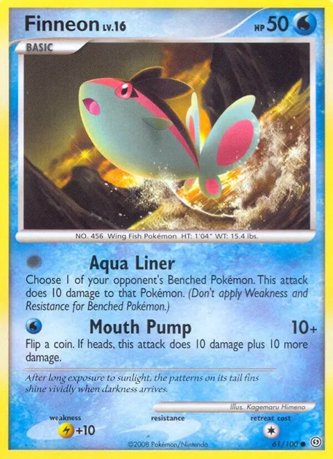Finneon #61/100 Pokémon card from Stormfront