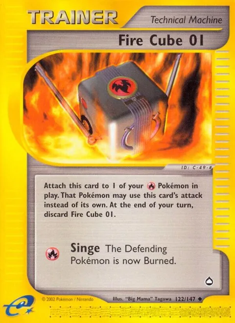 Fire Cube 01 #122/147 Pokémon card from Aquapolis