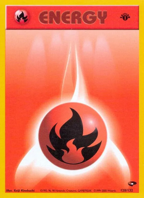 Fire Energy #128/132 Unlimited Pokémon card from Gym Challenge