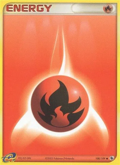 Fire Energy #108/109 Reverse Holofoil Pokémon card from EX Ruby and Sapphire