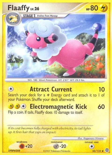 Flaaffy #50/132 Reverse Holofoil Pokémon card from Secret Wonders