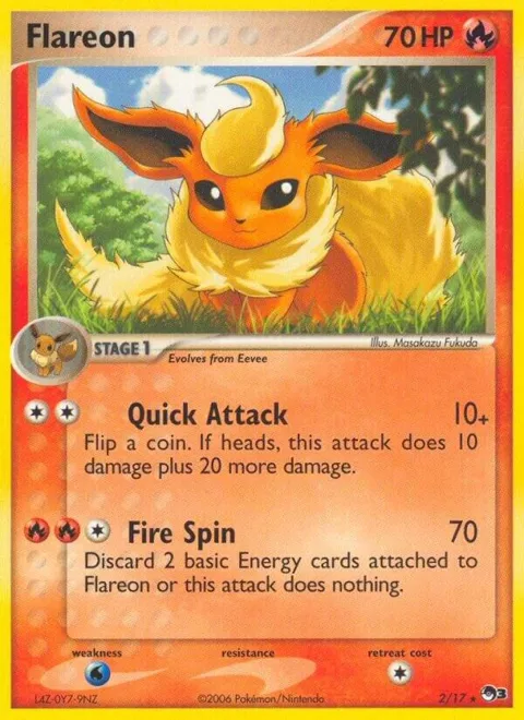 Flareon #002/017 Pokémon card from POP Series 3