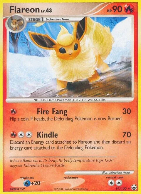 Flareon #19/100 Pokémon card from Majestic Dawn