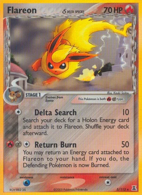 Flareon Delta Species #5/113 Reverse Holofoil Pokémon card from EX Delta Species