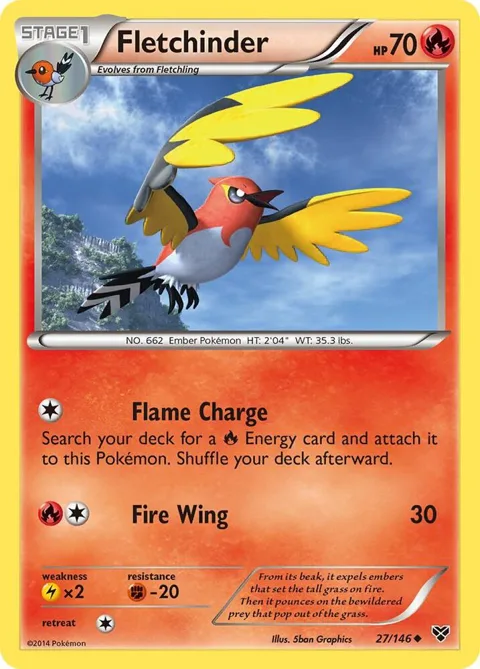 Fletchinder #27/146 Pokémon card from XY Base Set
