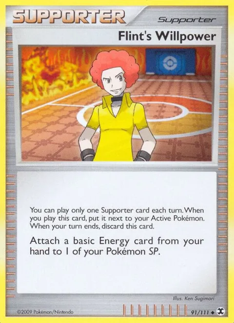 Flint's Willpower #91/111 Pokémon card from Rising Rivals