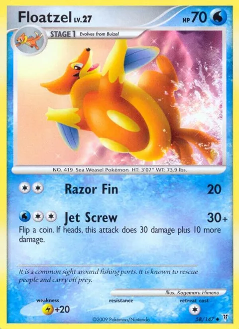 Floatzel #58 Pokémon card from Supreme Victors