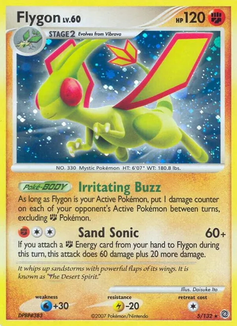 Flygon #5/132 Reverse Holofoil Pokémon card from Secret Wonders