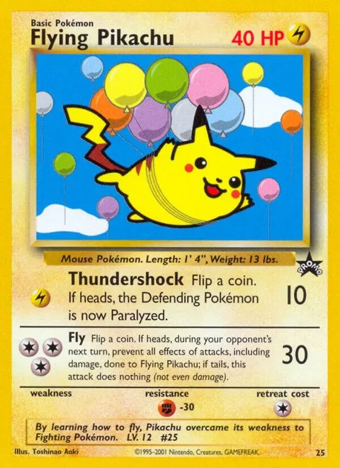 Flying Pikachu #25/53 Pokémon card from WoTC Promo