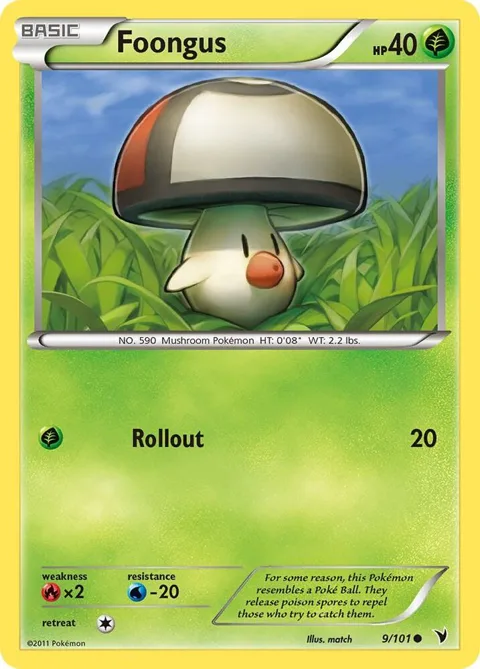 Foongus #9/101 Pokémon card from Noble Victories