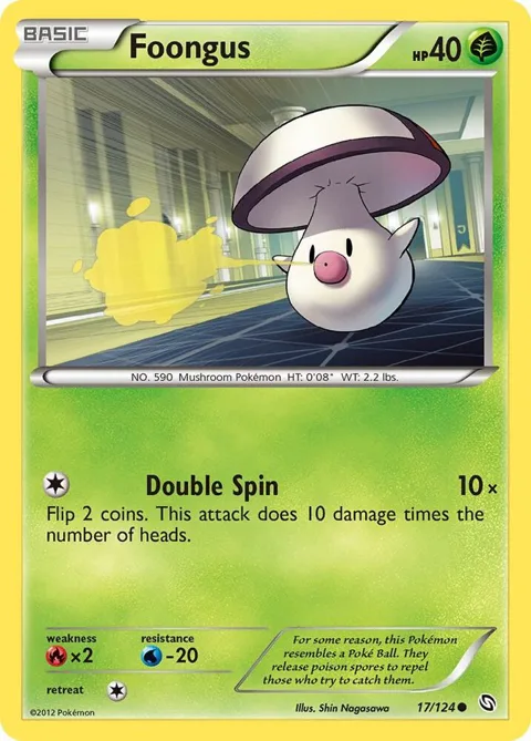 Foongus #17/124 Pokémon card from Dragons Exalted