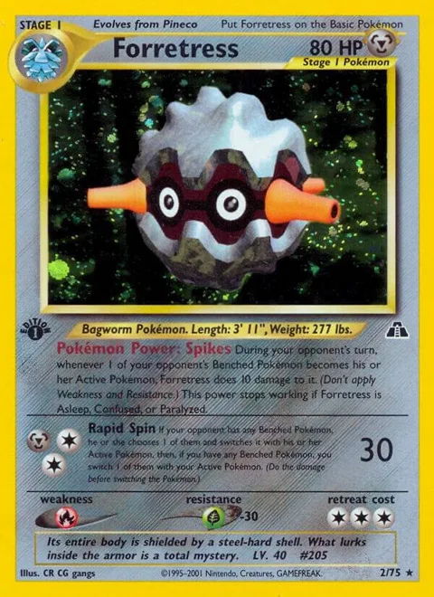 Forretress 2 #02/75 Unlimited Holofoil Pokémon card from Neo Discovery