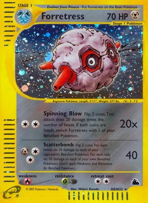 Forretress H8 #H08/H32 Holofoil Pokémon card from Skyridge