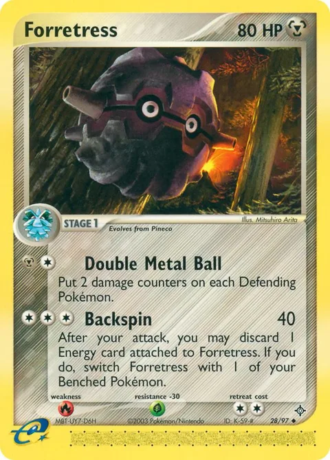 Forretress #28/97 Pokémon card from EX Dragon