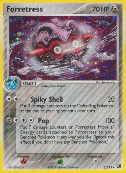 Forretress #6/115 Holofoil Pokémon card from EX Unseen Forces