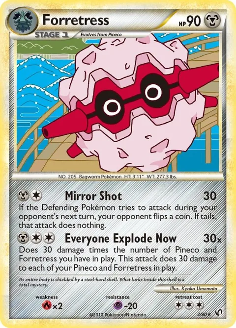 Forretress 3 #3/90 Reverse Holofoil Pokémon card from Undaunted