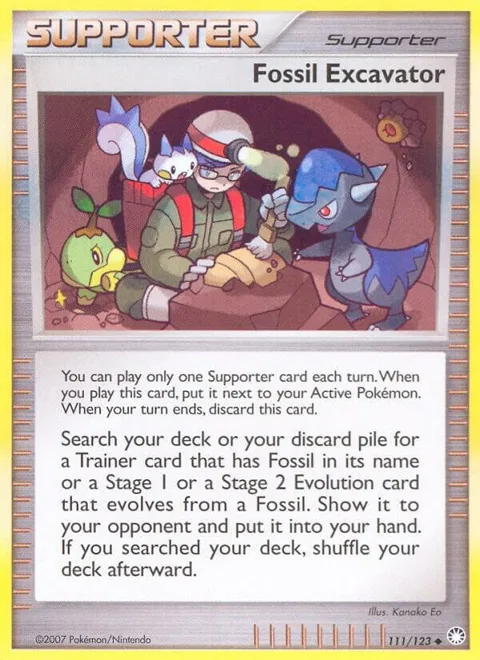 Fossil Excavator #111/123 Pokémon card from Mysterious Treasures