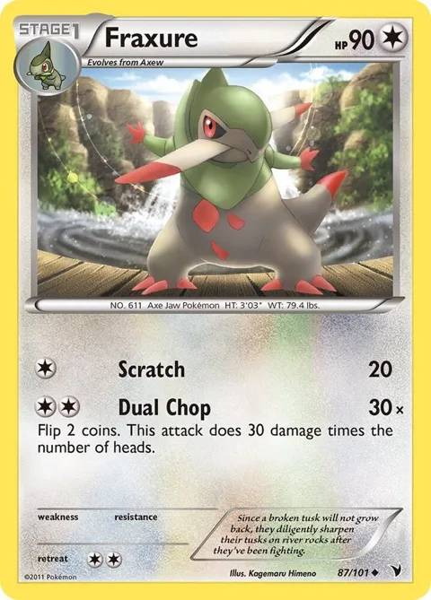 Fraxure #87/101 Pokémon card from Noble Victories