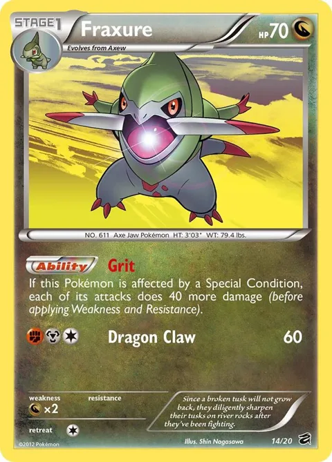 Fraxure 14 #14/20 Holofoil Pokémon card from Dragon Vault