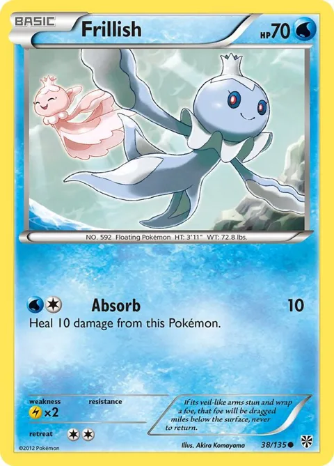 Frillish #38/135 Reverse Holofoil Pokémon card from Plasma Storm