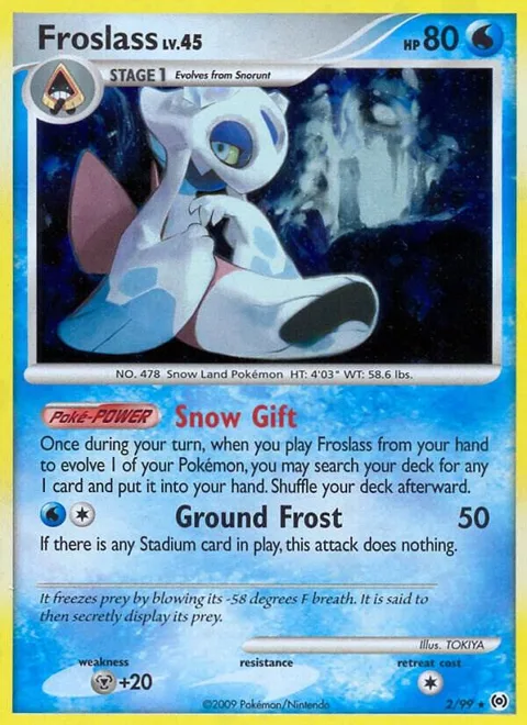 Froslass #2/99 Reverse Holofoil Pokémon card from Arceus