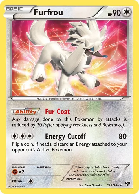 Furfrou #114/146 Reverse Holofoil Pokémon card from XY Base Set